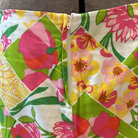 Lilly Pulitzer Fully Limned Yellow Pink Embellished Mini Pencil Skirt - Picture 6 of 10